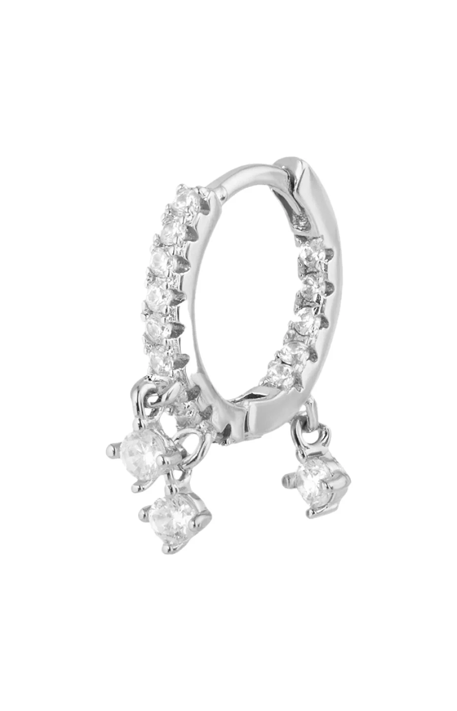 Boucle d'oreille - Petite - Laiton plaqué argent 10 microns - Image 2