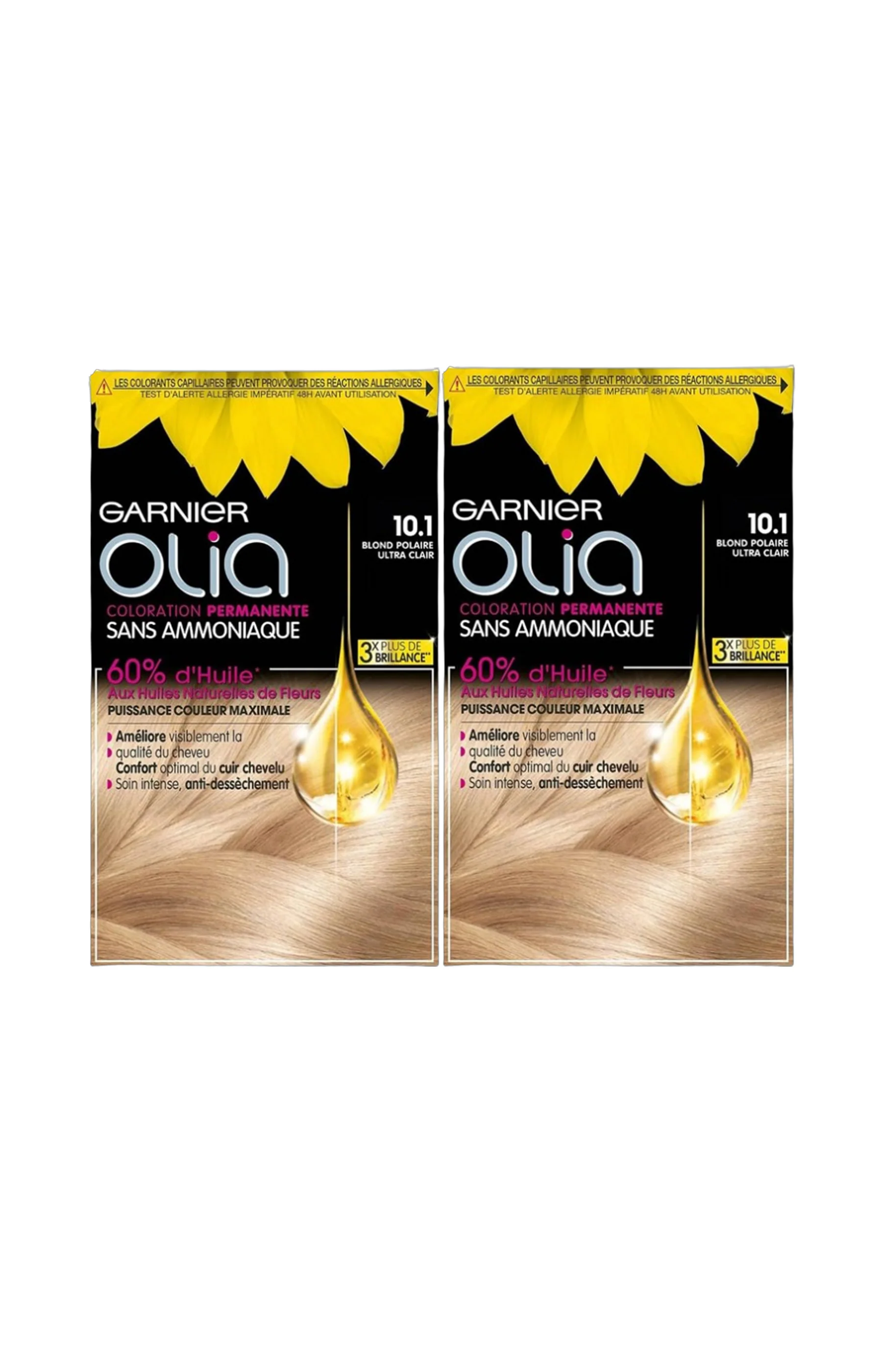 2 kits coloration permanente - Olia - 10.1 Blond polaire ultra clair