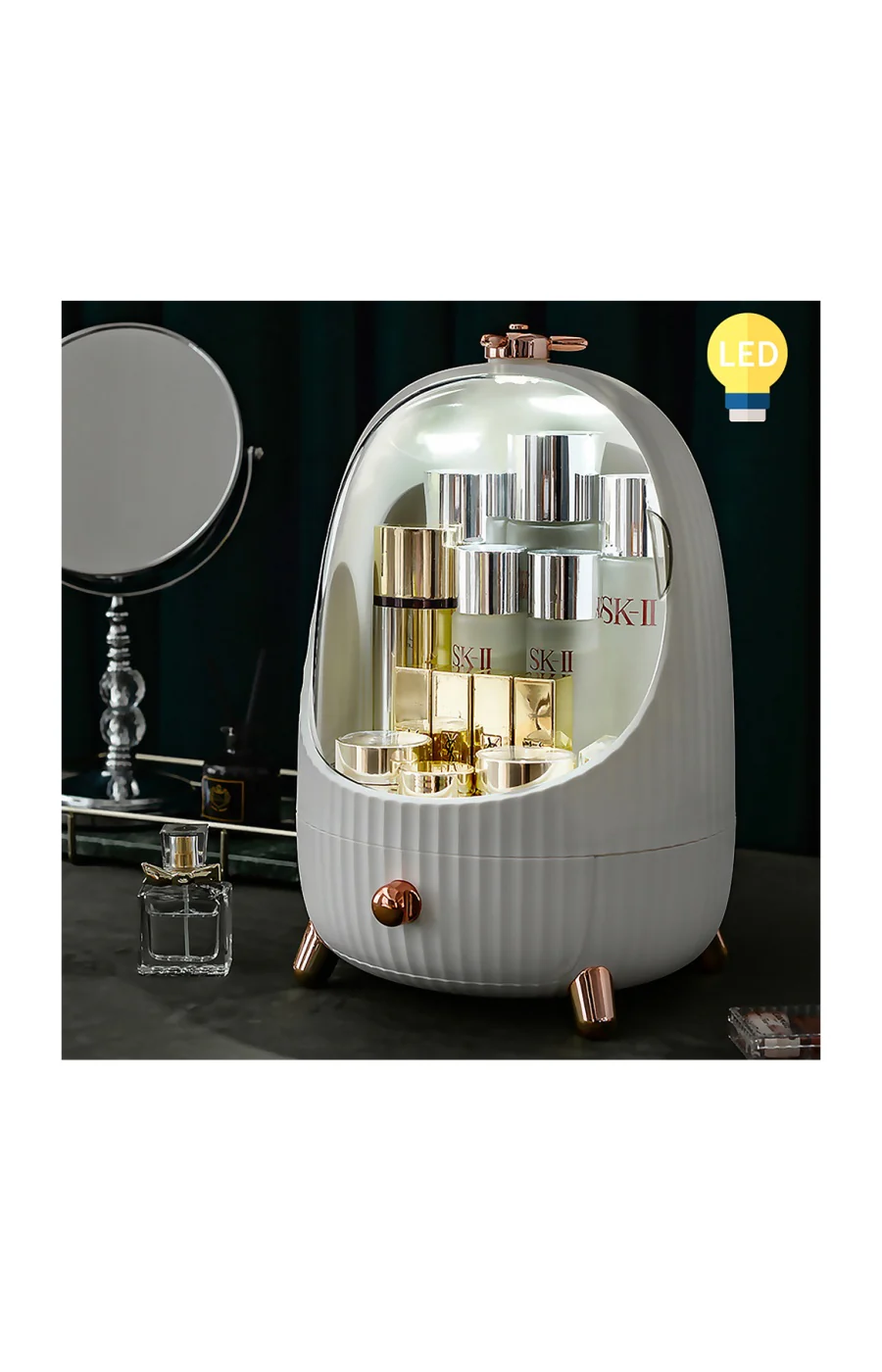 Rangement maquillage avec lumière - Image 3