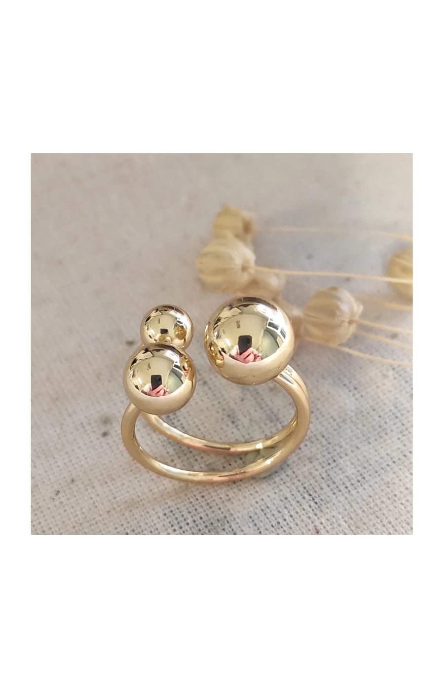 Bague ajustable - Laiton plaqué or