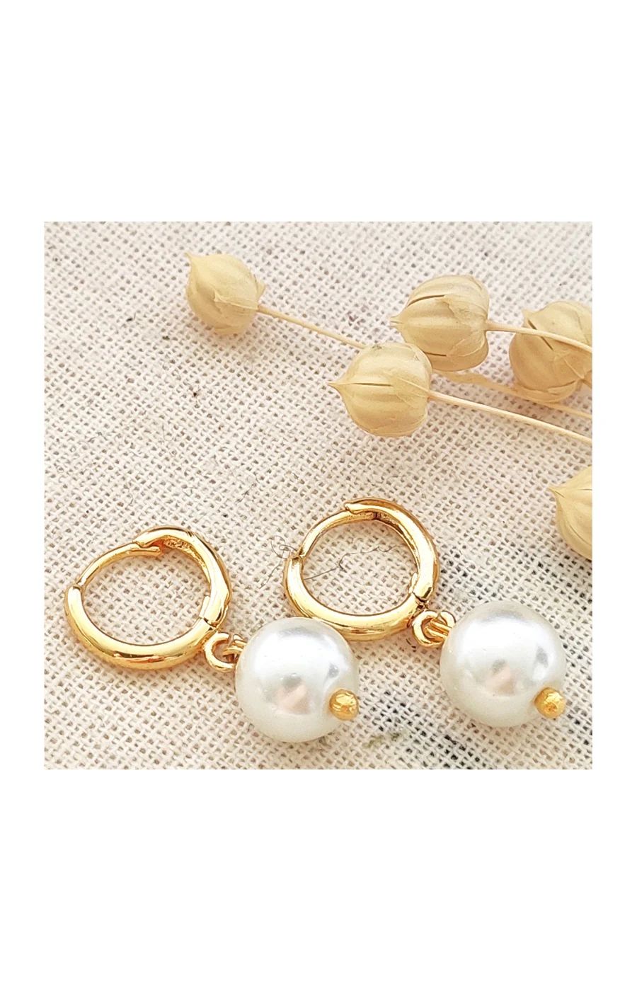 Boucles d'oreilles - Laiton plaqué or - Image 3