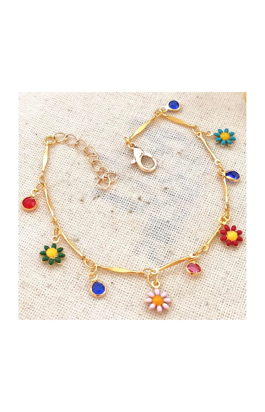 Bracelet fleurs - Laiton plaqué or