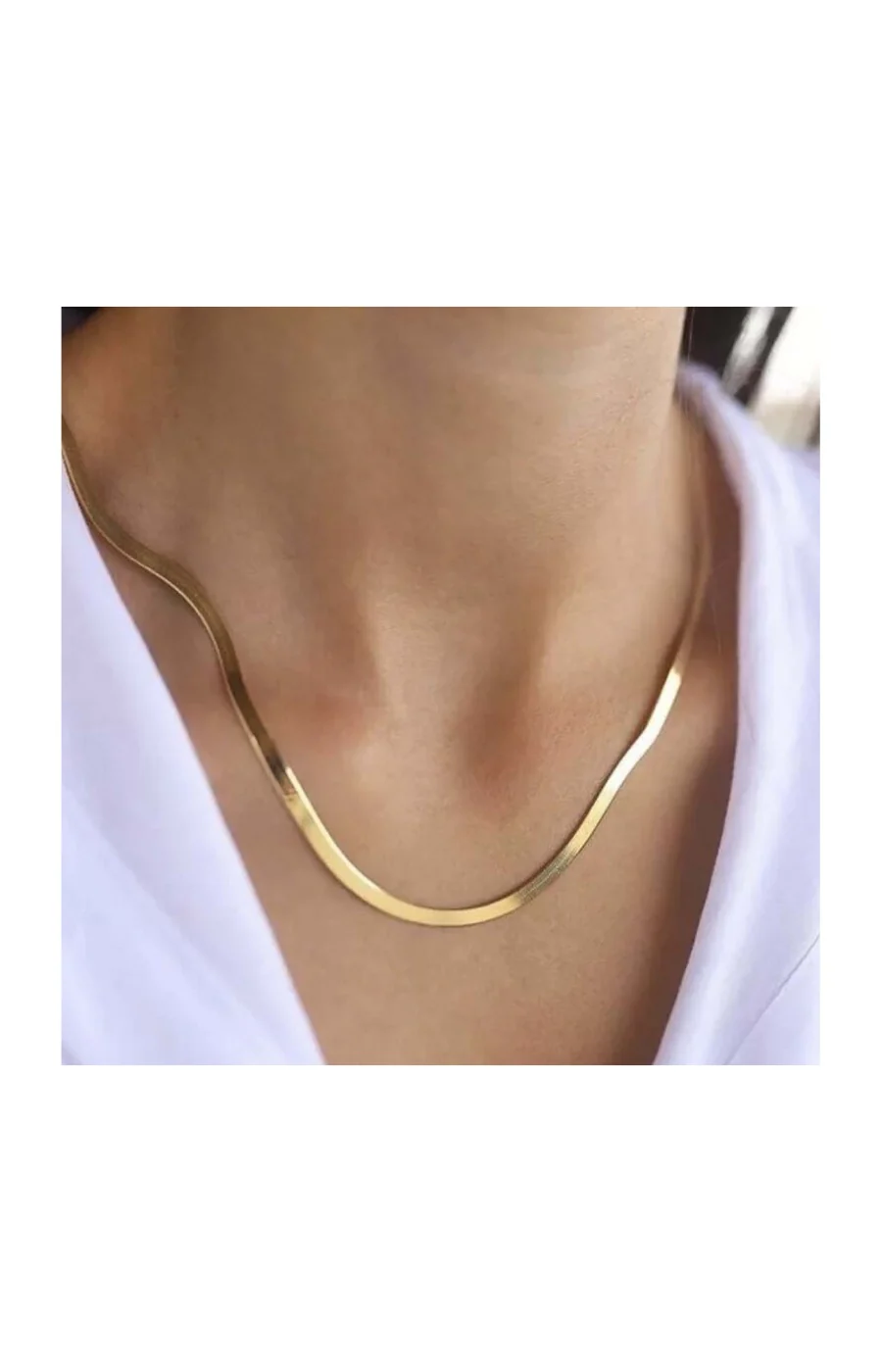 Collier fin en chaine italienne - Laiton plaqué or - Image 2