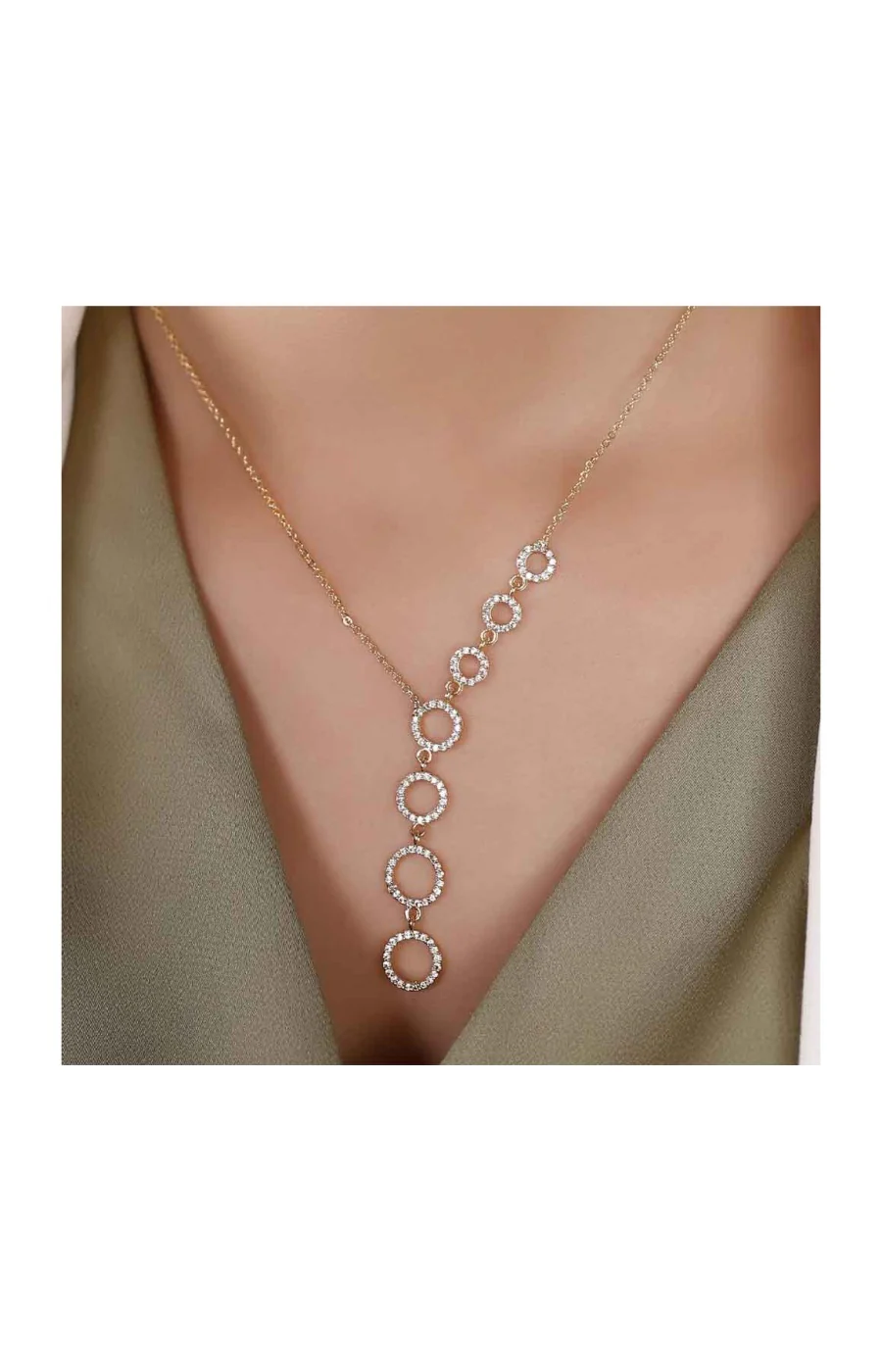 Collier - Laiton plaqué or & zircons - Image 2