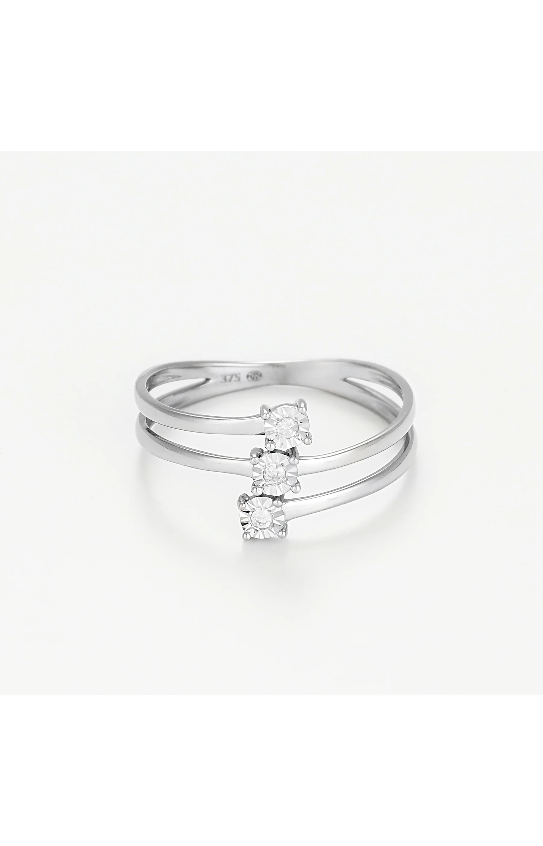 Bague Nous Trois - Or blanc 375/1000 & diamants