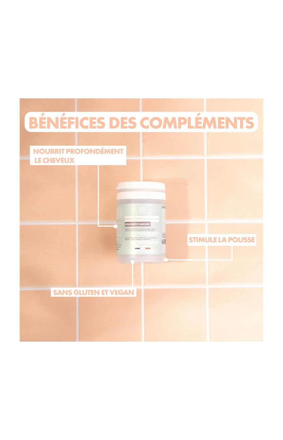 Complément alimentaire pousse des cheveux - Poussée d'amour - 1 mois - Image 3