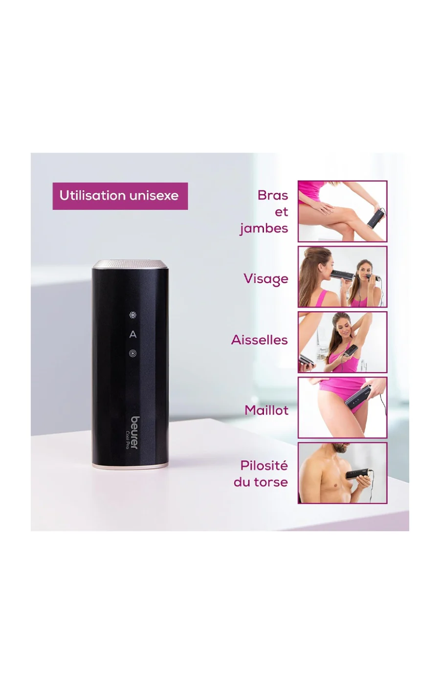 IPL - Appareil d'épilation à la lumière pulsée - Fonction fraicheur - 1 million de flashs - Visage & corps - Image 2