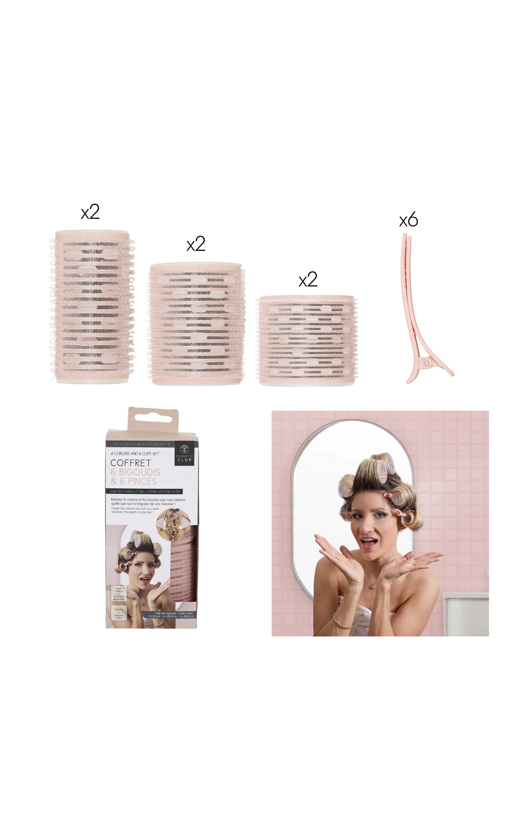 Set - bigoudis & pinces de maintien - 2 x 6 - Image 5