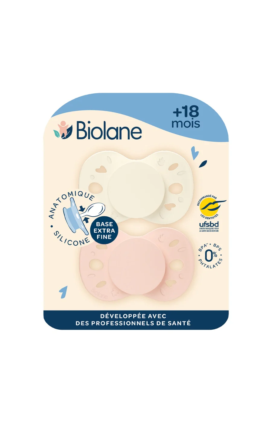 Tétines anatomiques - Essentielle - 18 mois & plus - Rose & beige