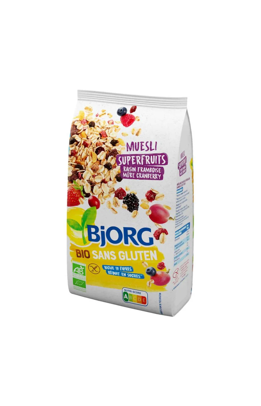 Muesli superfruits bio - Raisin, framboise, mûre & cranberry - 6 x 375 g
