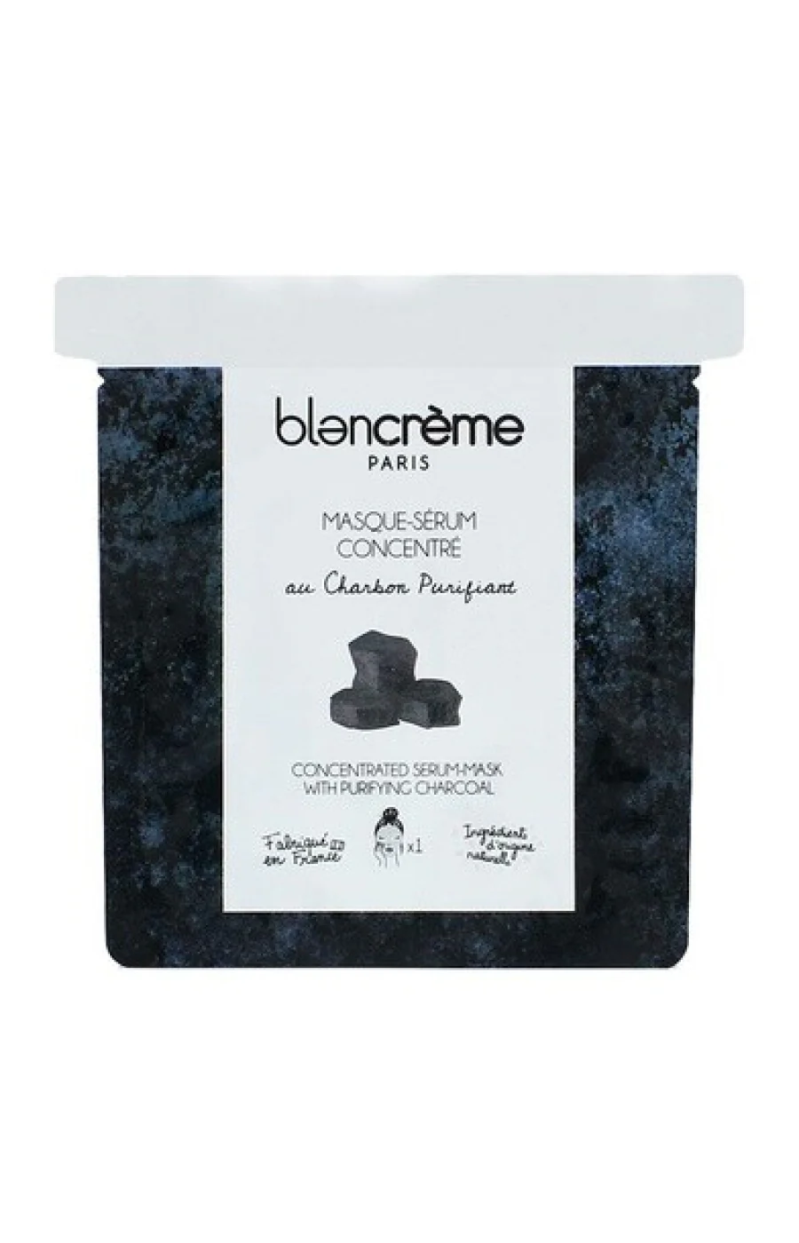 Masque sérum purifiant unidose en tissu - Charbon