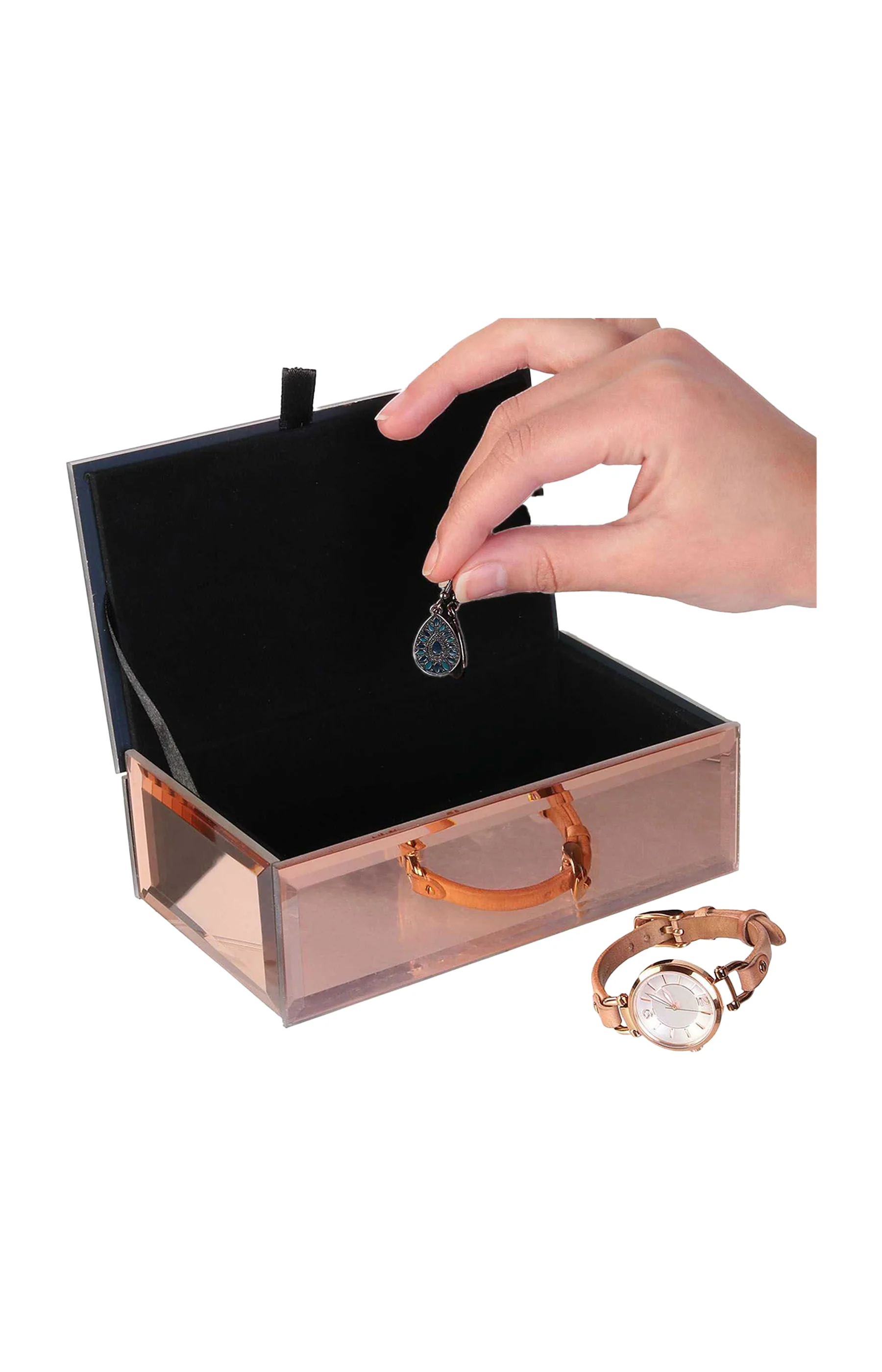 Boite à bijoux - Effet miroir rose - Image 2
