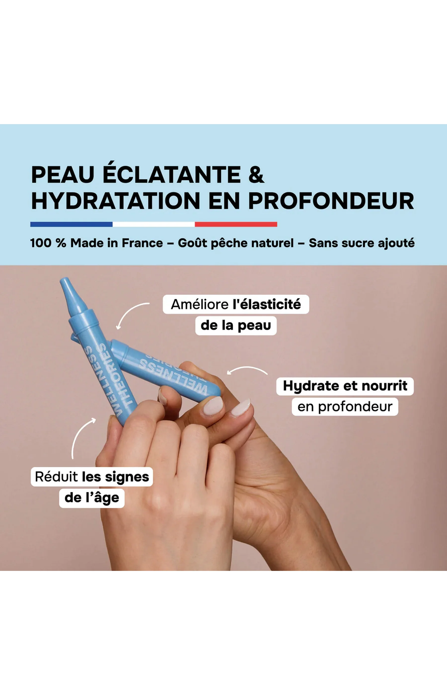 Cure beauté & anti-âge - Collagène marin & acide hyaluronique - Goût pêche - 1 mois - Image 3