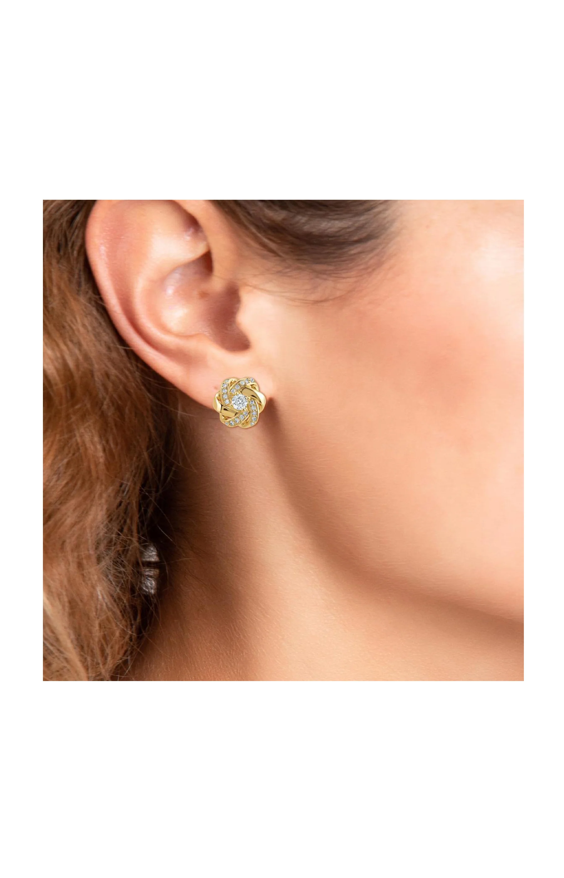 Boucles d'oreilles - Laiton & cristaux - Doré - Image 2