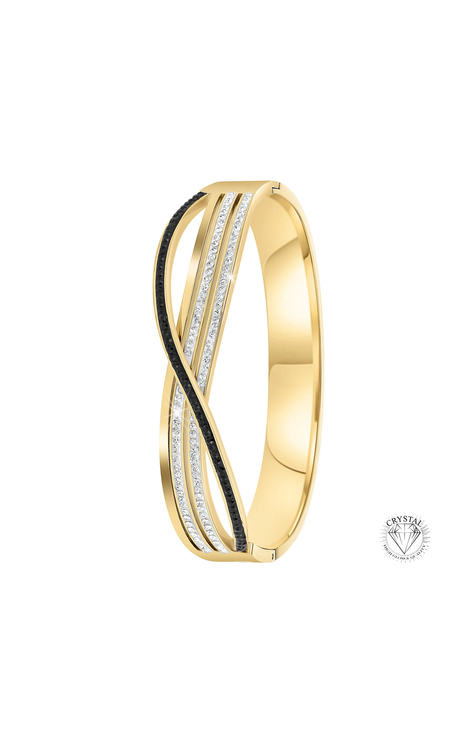 Bracelet - Acier inoxydable & cristaux - Doré
