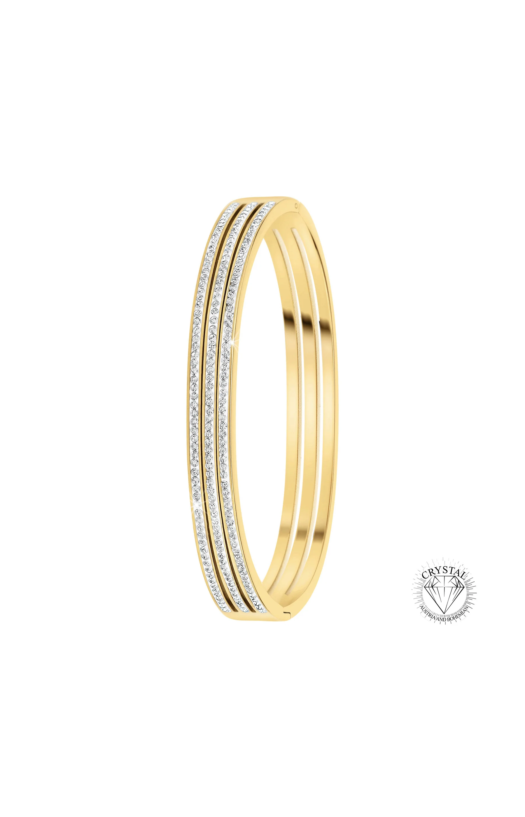 Bracelet - Acier inoxydable & cristaux - Doré
