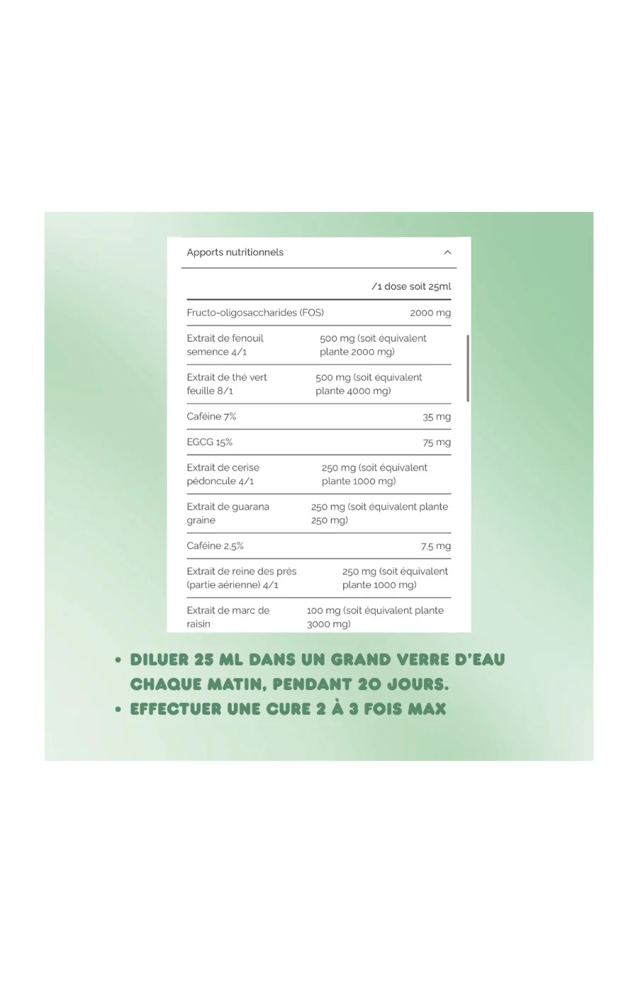 Sirop brûleur de graisse express - Guarana & thé vert - 20 jours - Image 9