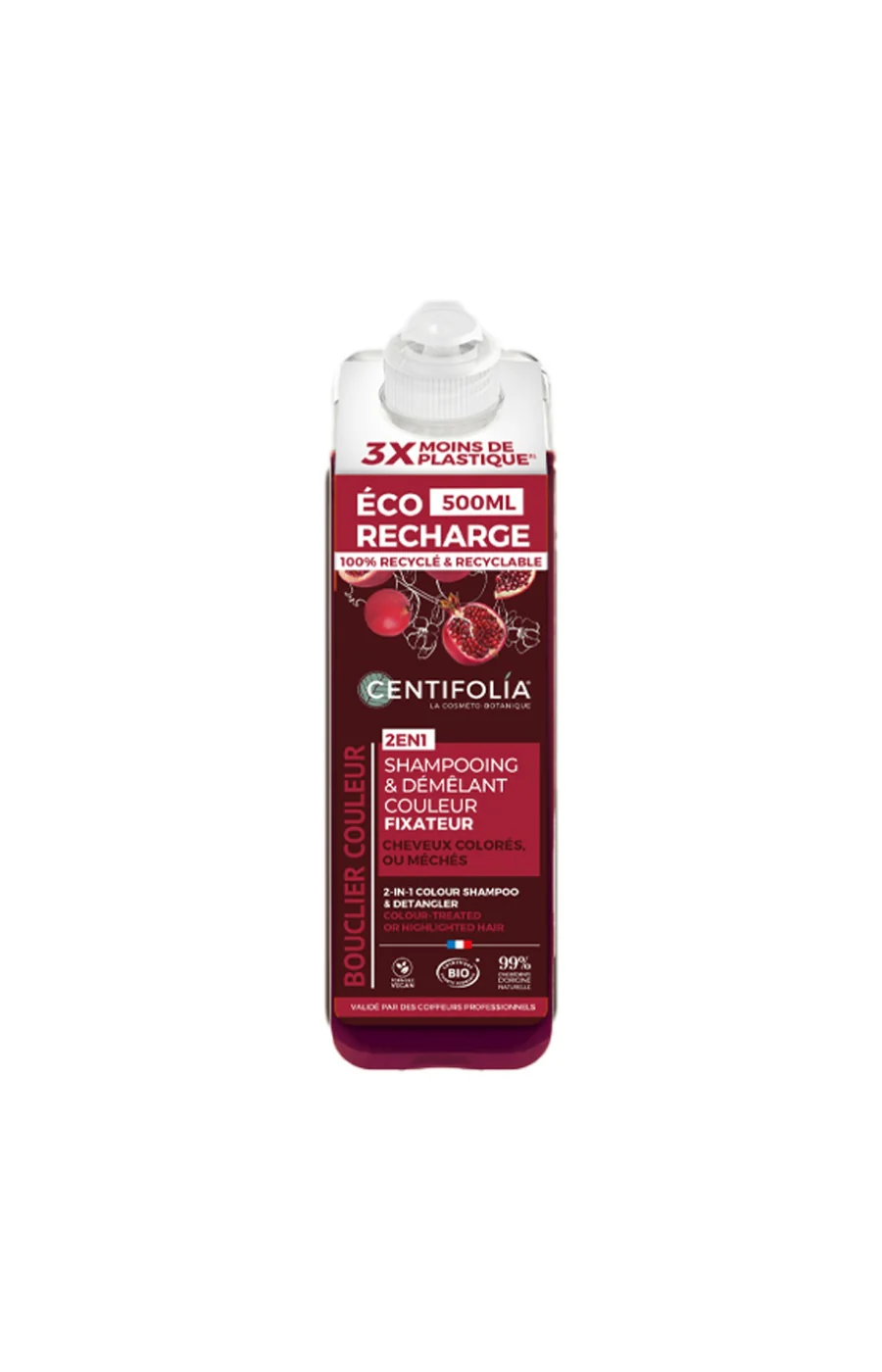 Eco recharge shampoing protecteur bio - Grenade - Cheveux colorés - 500 ml