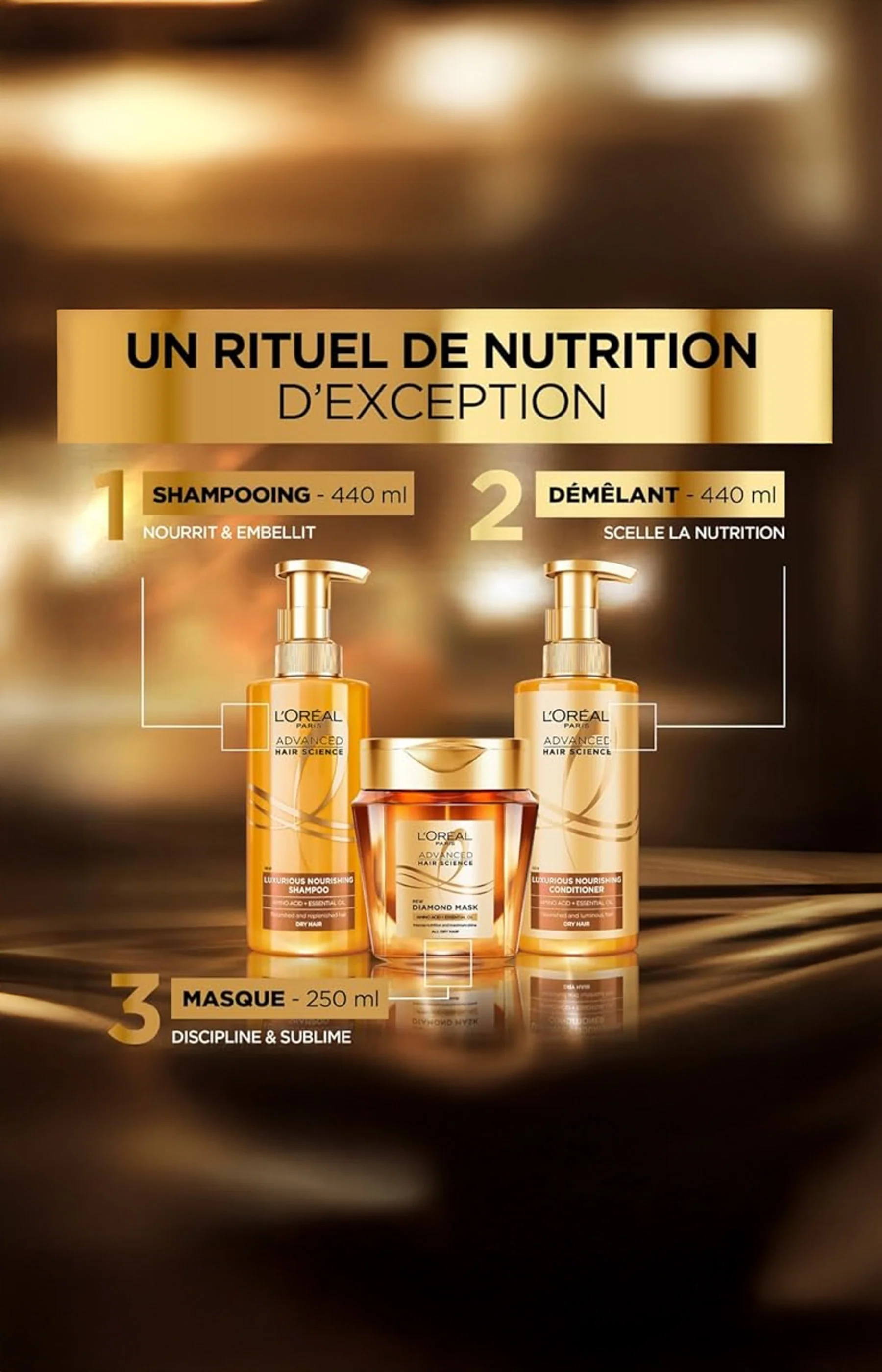 Routine rituel d'exception - Shampoing, après-shampoing & masque - 3 produits - Image 2