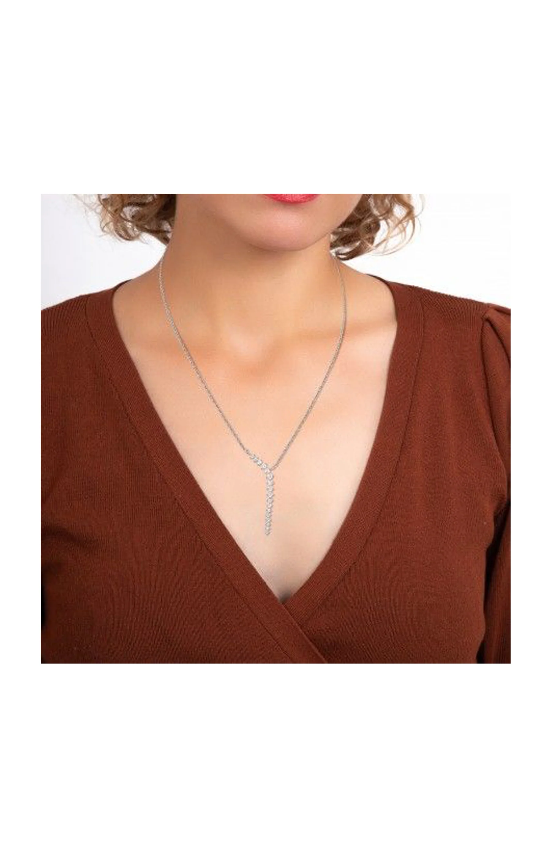 Collier - Laiton & zirconium - Argenté - Image 2