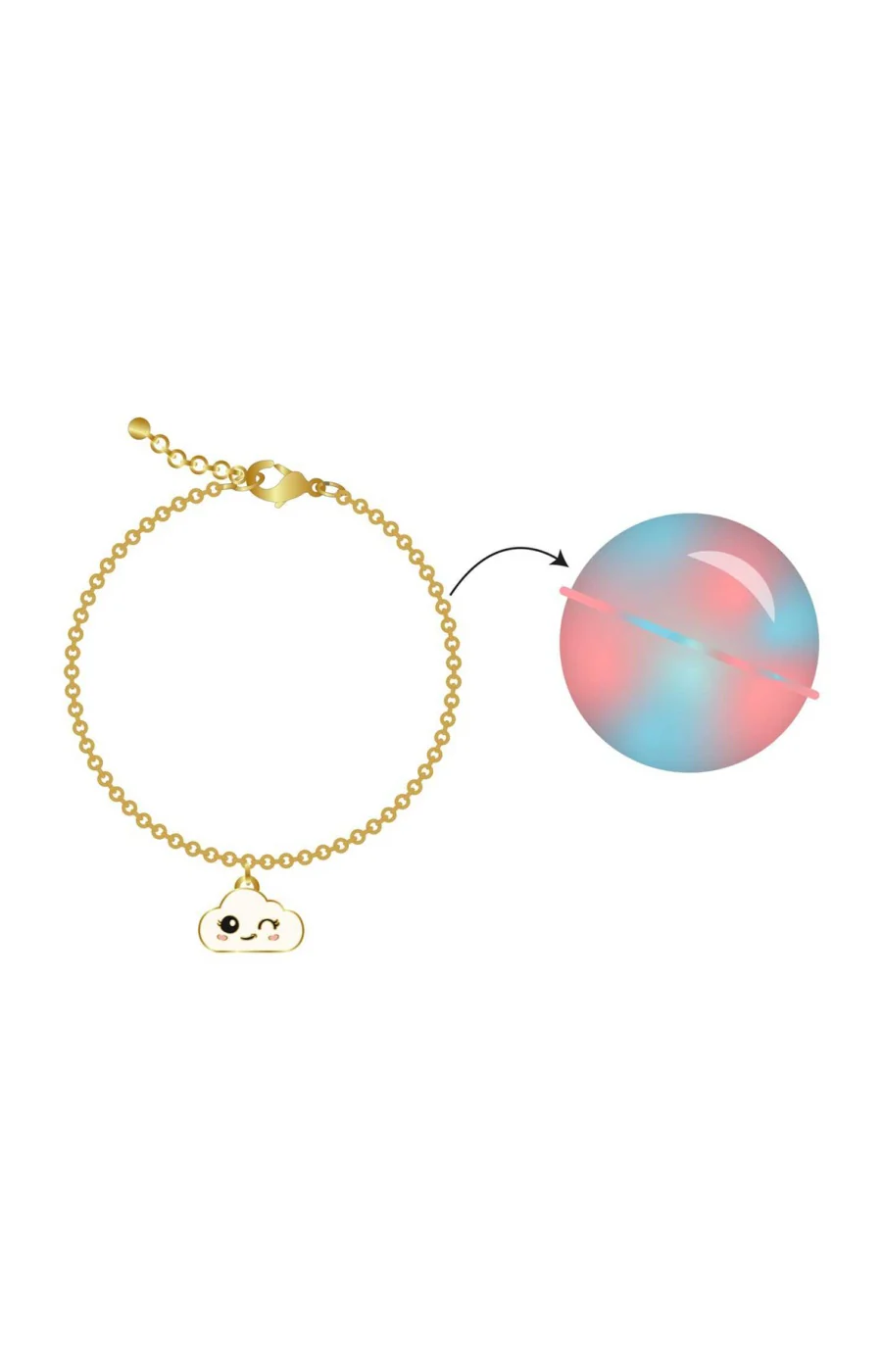 Bombe de bain bijou surprise - Barbe à papa ou fleur de cerisier - Enfant - Coloris aléatoire - 150 g - Image 3