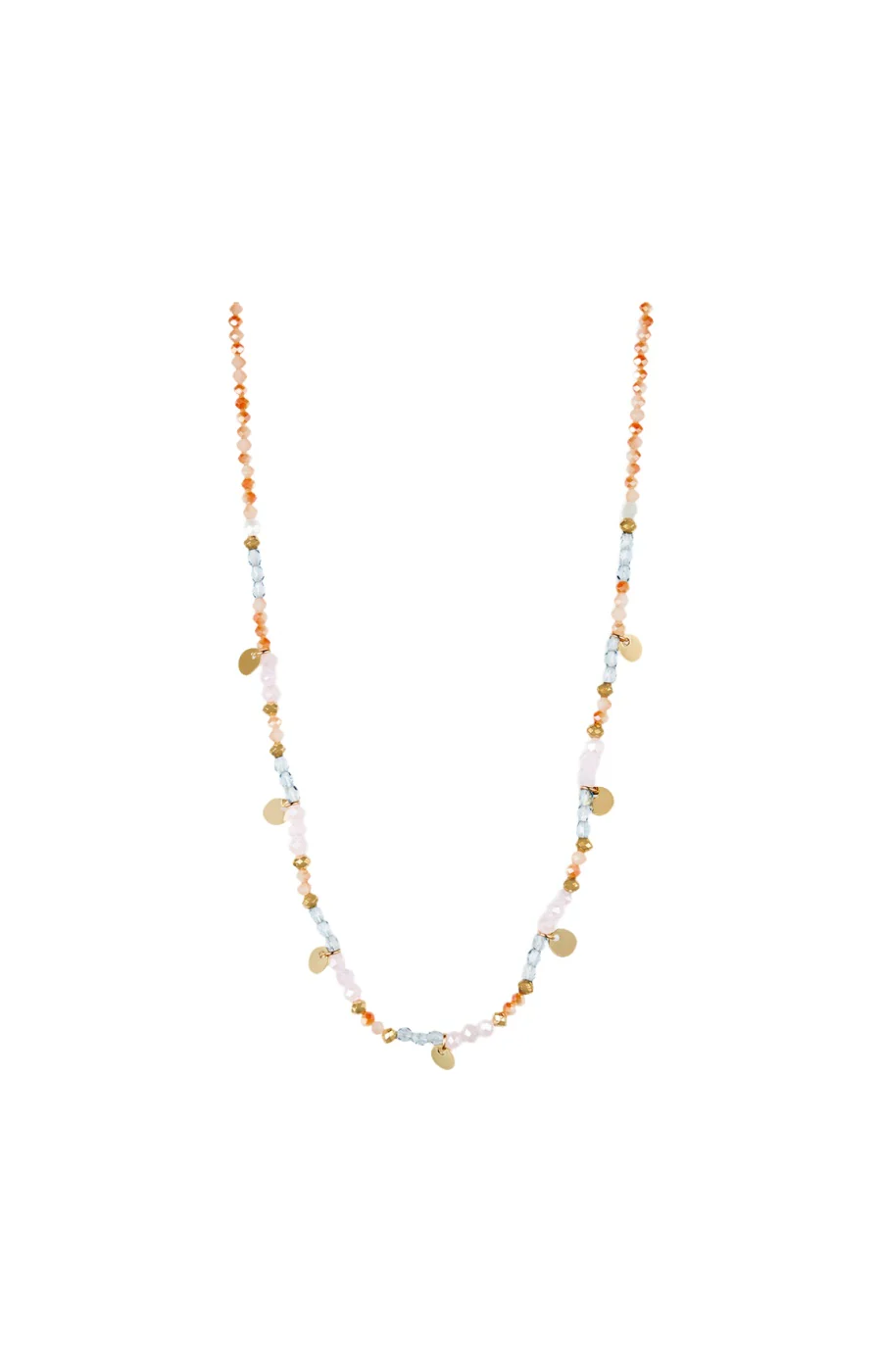 Collier pampilles - Alliage doré & perles