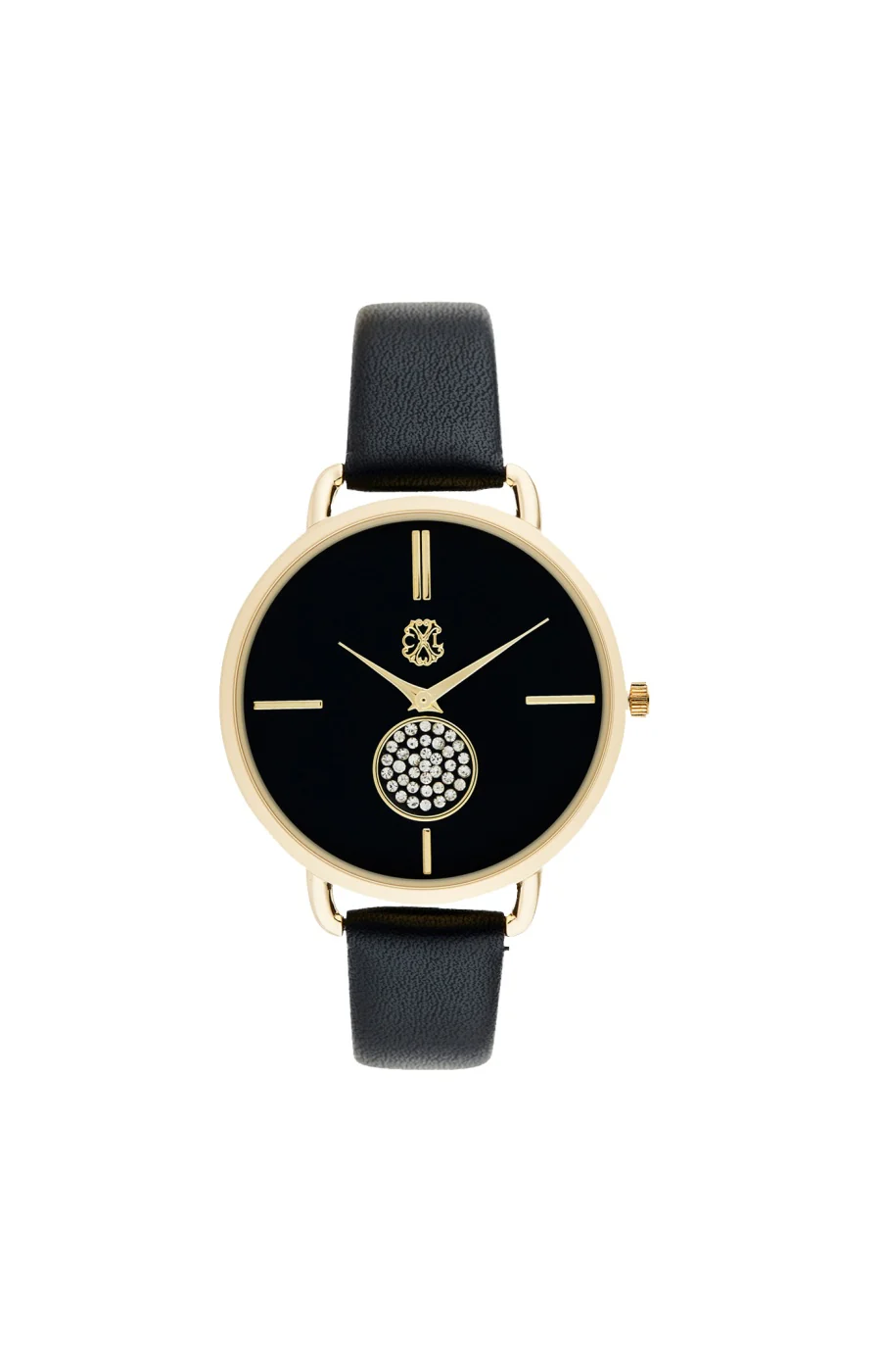 Montre à quartz - Alliage & laiton - Noir & doré