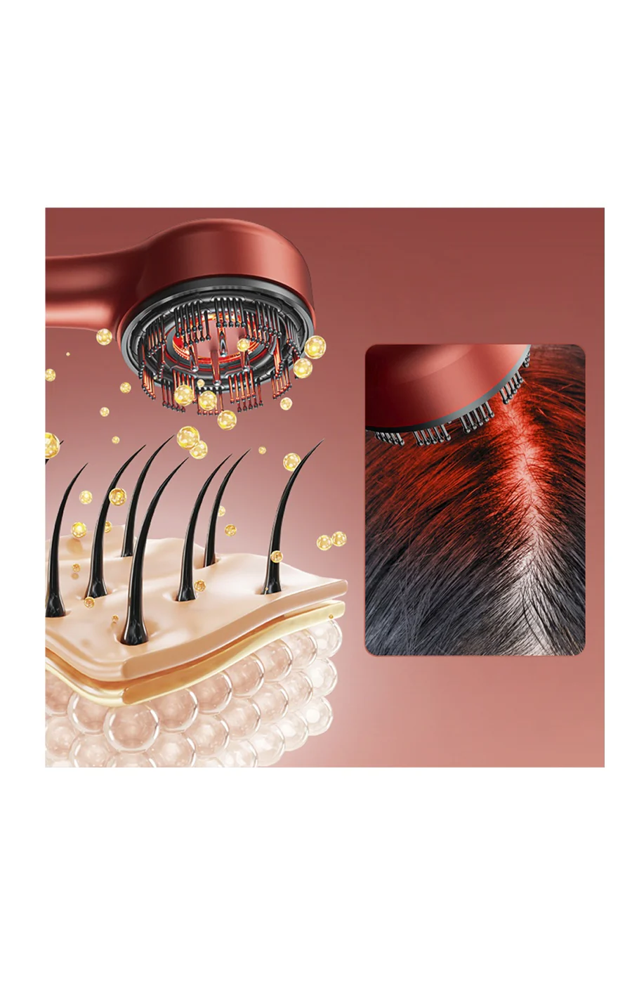 Peigne de soin à la lumière rouge - Cheveux - Image 5