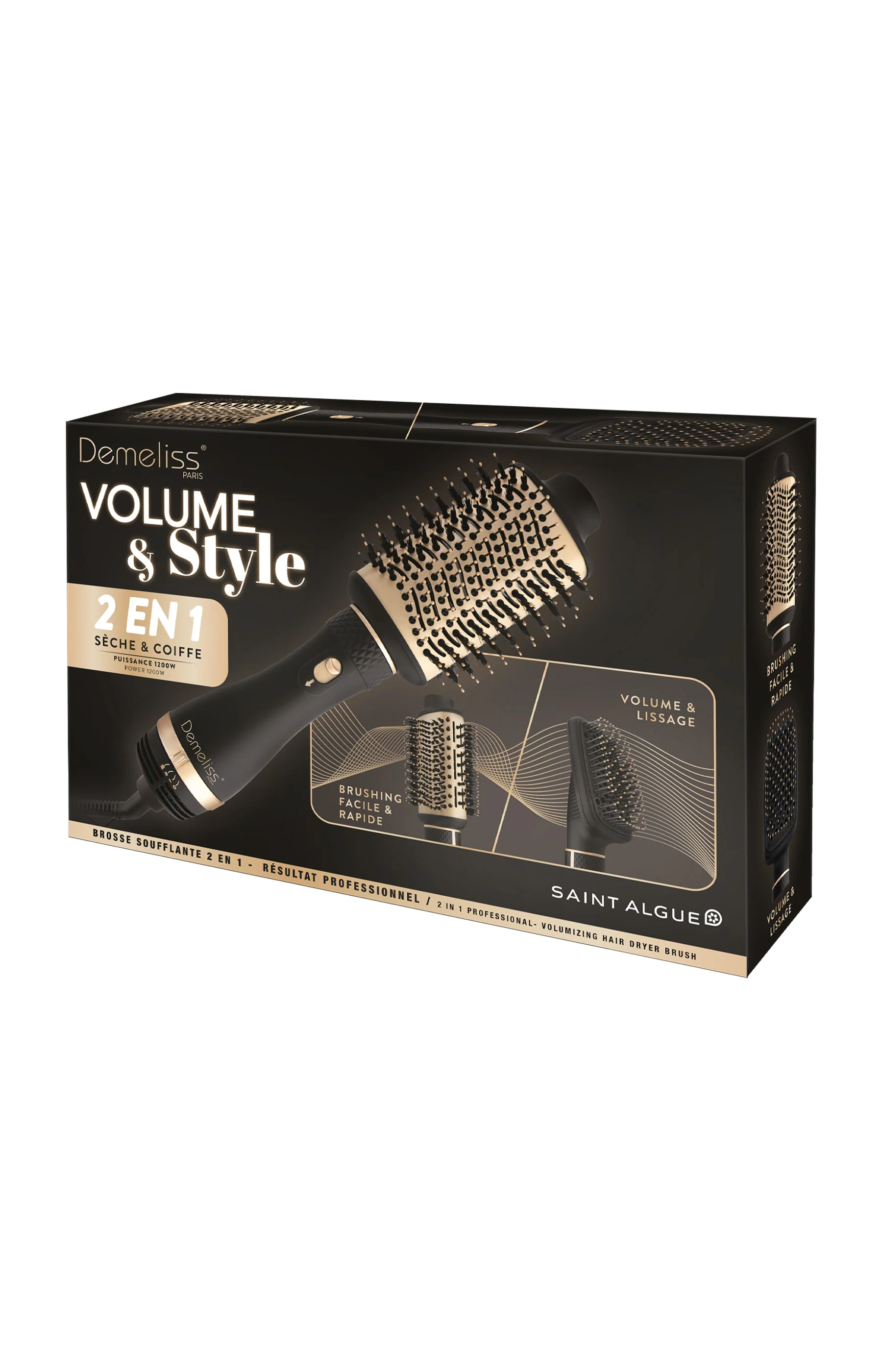 Brosse soufflante 2-en-1 - Volume & Style - Noir - Image 4