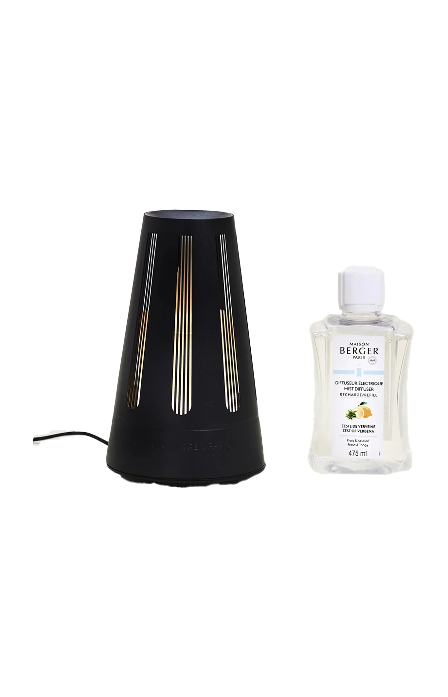 Diffuseur électrique - Amphora Noir Satiné - Zeste de Verveine - 80 ml