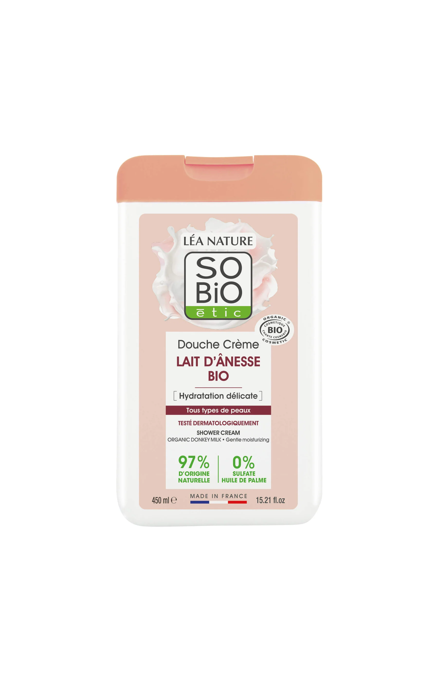 Douches crème bio hydratante - Lait d'ânesse - 2 x 450 ml