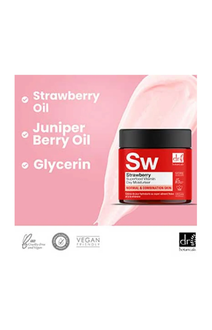 Crème de jour hydratante - Fraise & baie de genièvre - Peaux normales à mixtes - 60 ml - Image 3
