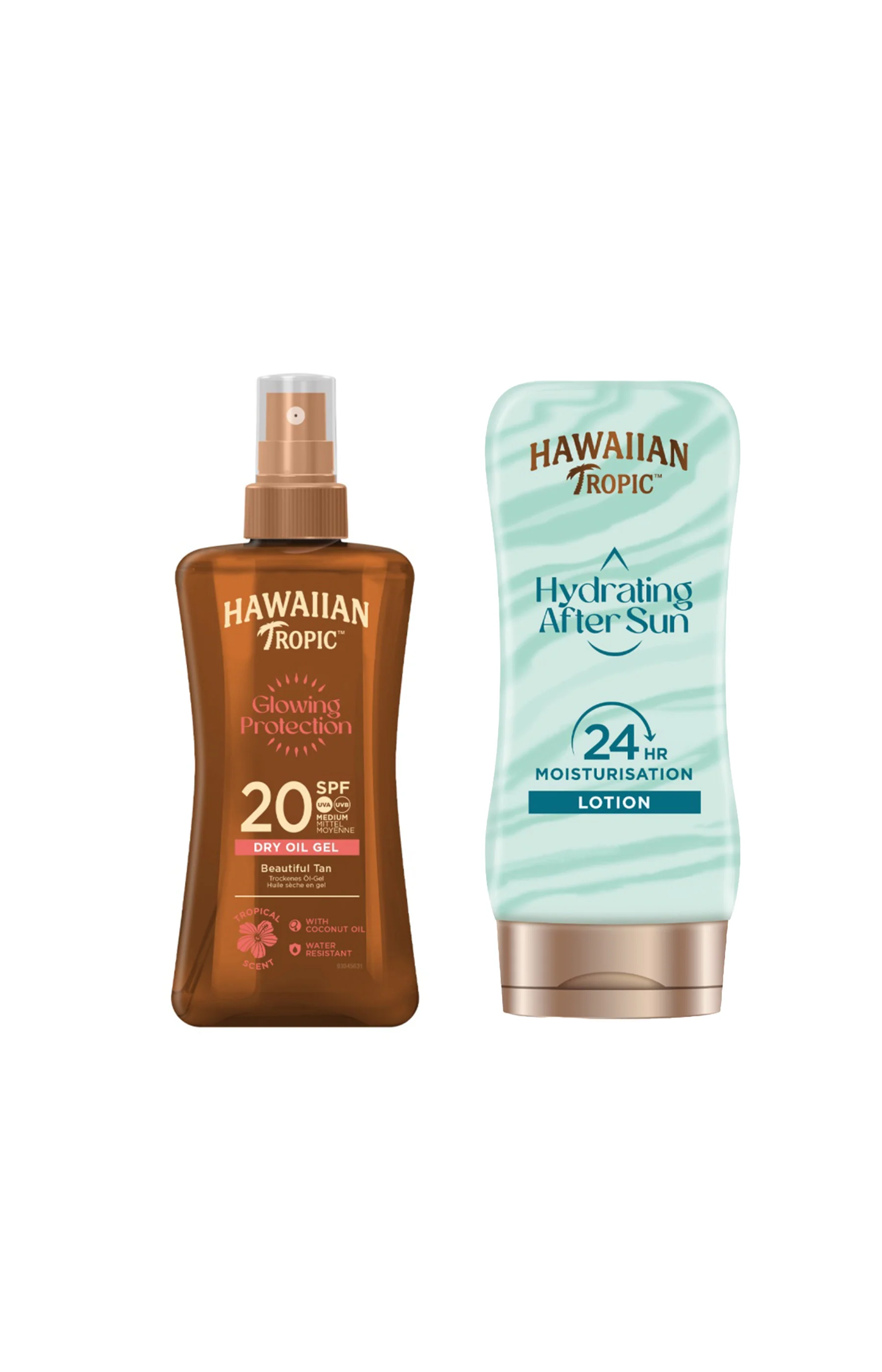 Duo huile solaire & après-soleil - SPF20 - Noix de coco & papaye