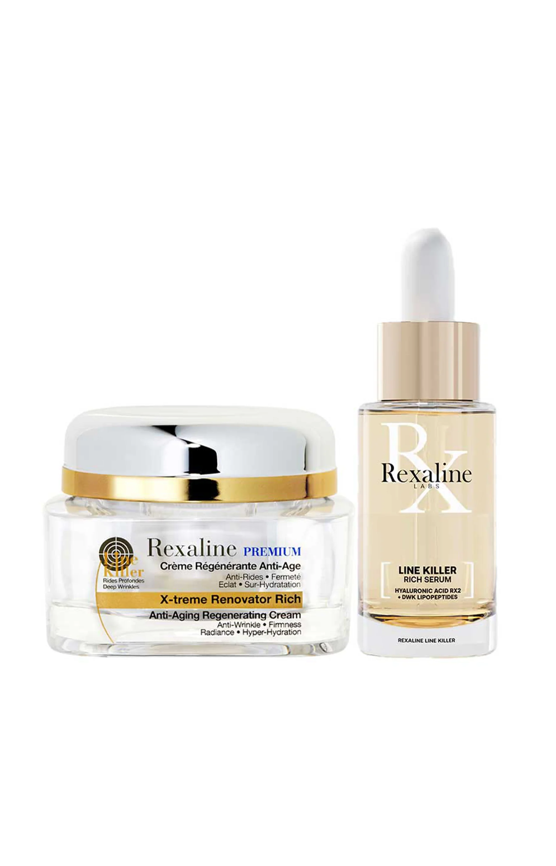 Elixir détoxifiant & crème riche anti-âge - Line killer - 2 produits