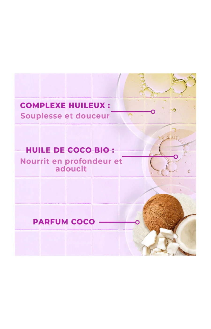 Huile anti-fourche - Huile de coco bio - Cheveux ondulés à bouclés - 150 ml - Image 3