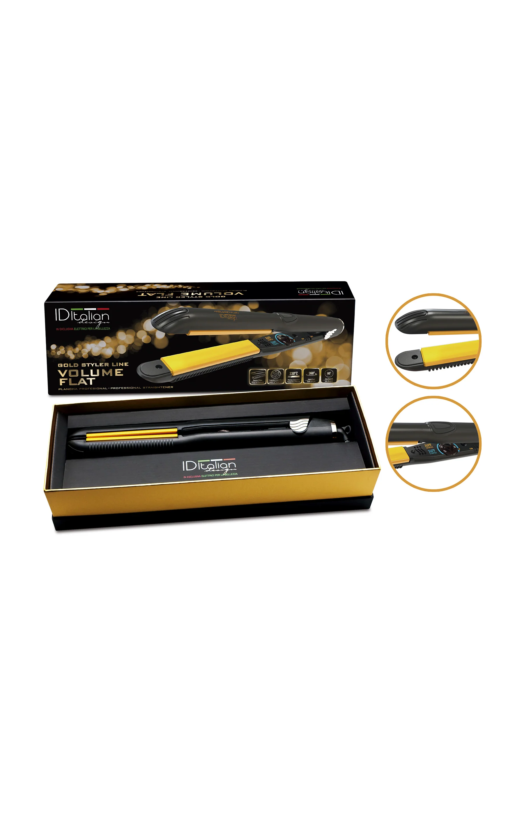 Fer à lisser professionnel Gold Styler Volume Flat - Plaques pivotantes - 65W - Image 2
