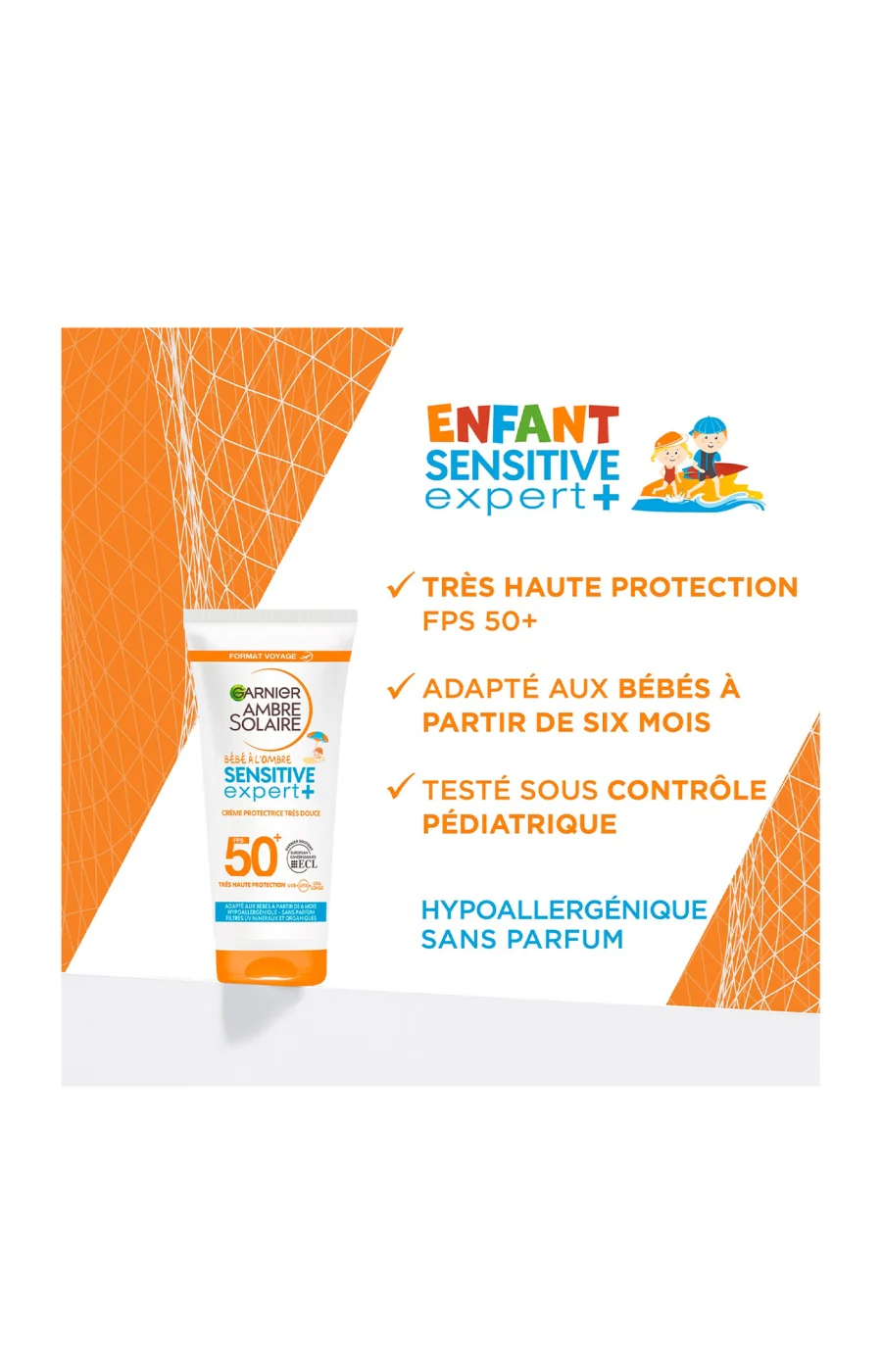 Crème solaire SPF 50+ - Enfants - Format voyage - 50 ml - Image 3