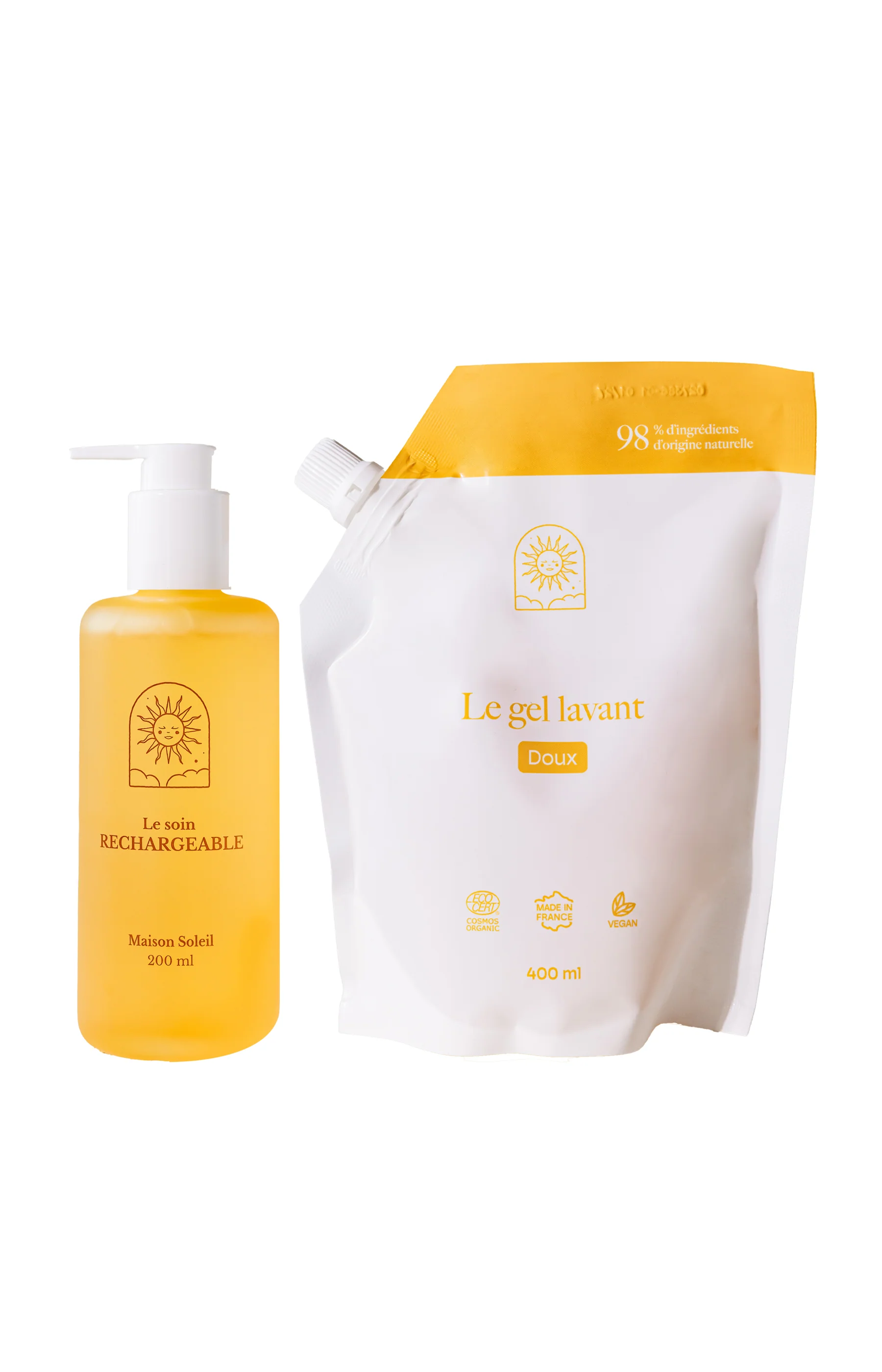 Gel lavant doux bio & recharge - Flacon jaune - Corps - Image 2