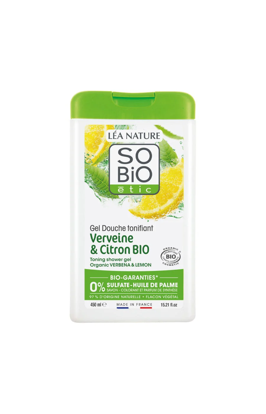 Gels douche bio tonifiants - Verveine & Citron - 2 x 450 ml