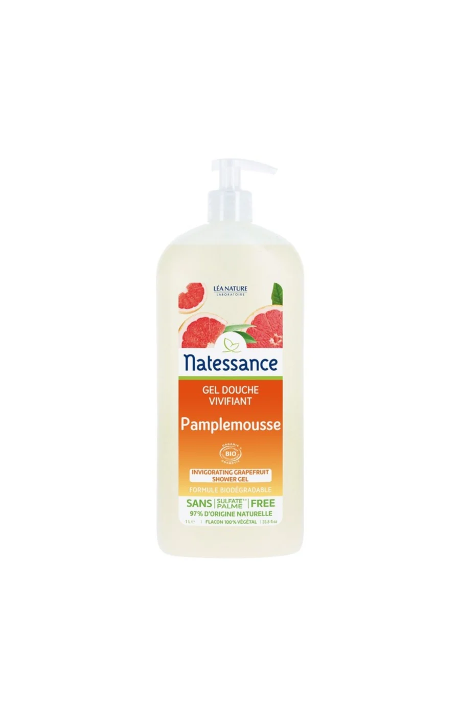 Gels douche rafraîchissants bio - Pamplemousse - 2 x 1 L