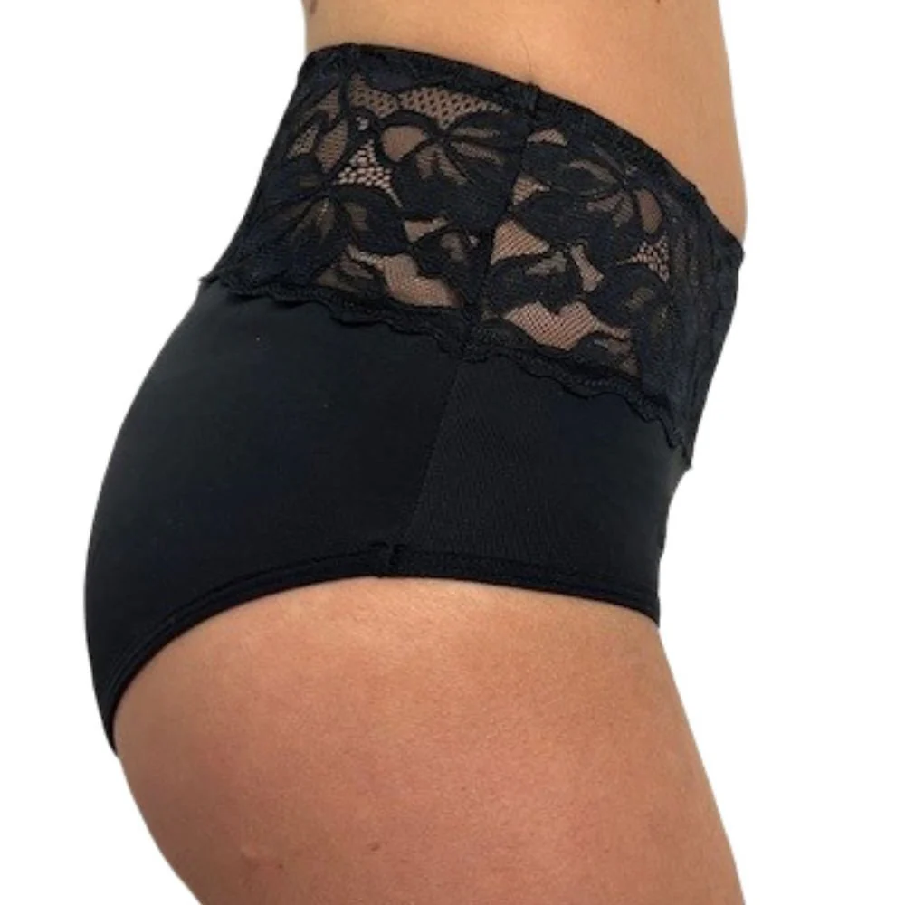 Lot de 2 culottes menstruelles taille haute - Rosalie - Flux moyens à abondants - Noir - Image 3