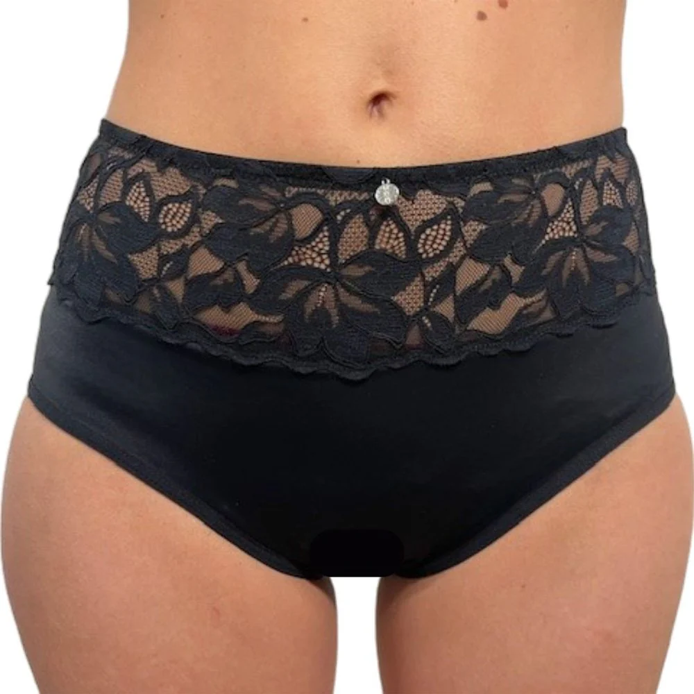 Lot de 2 culottes menstruelles taille haute - Rosalie - Flux moyens à abondants - Noir - Image 4