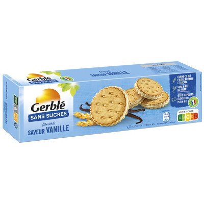 Biscuits fourrés saveur vanille sans sucres - 185 g