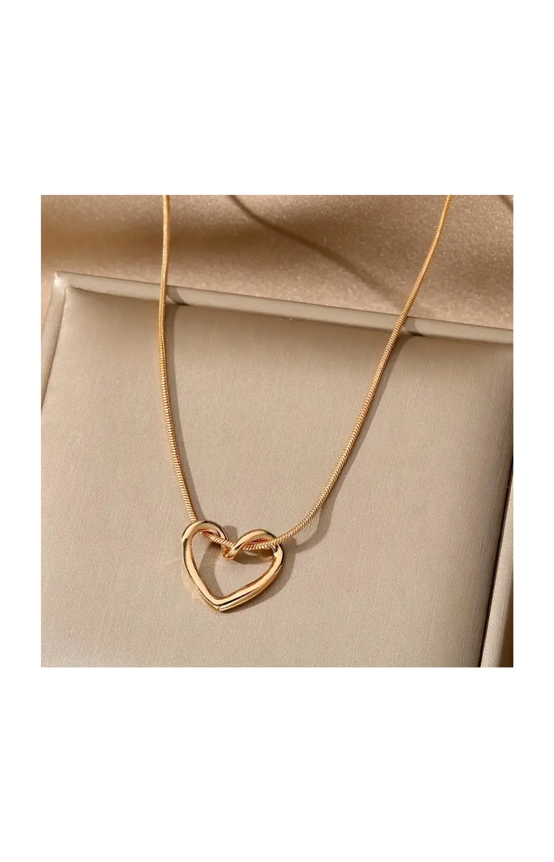 Collier pendentif cœur - Laiton plaqué or