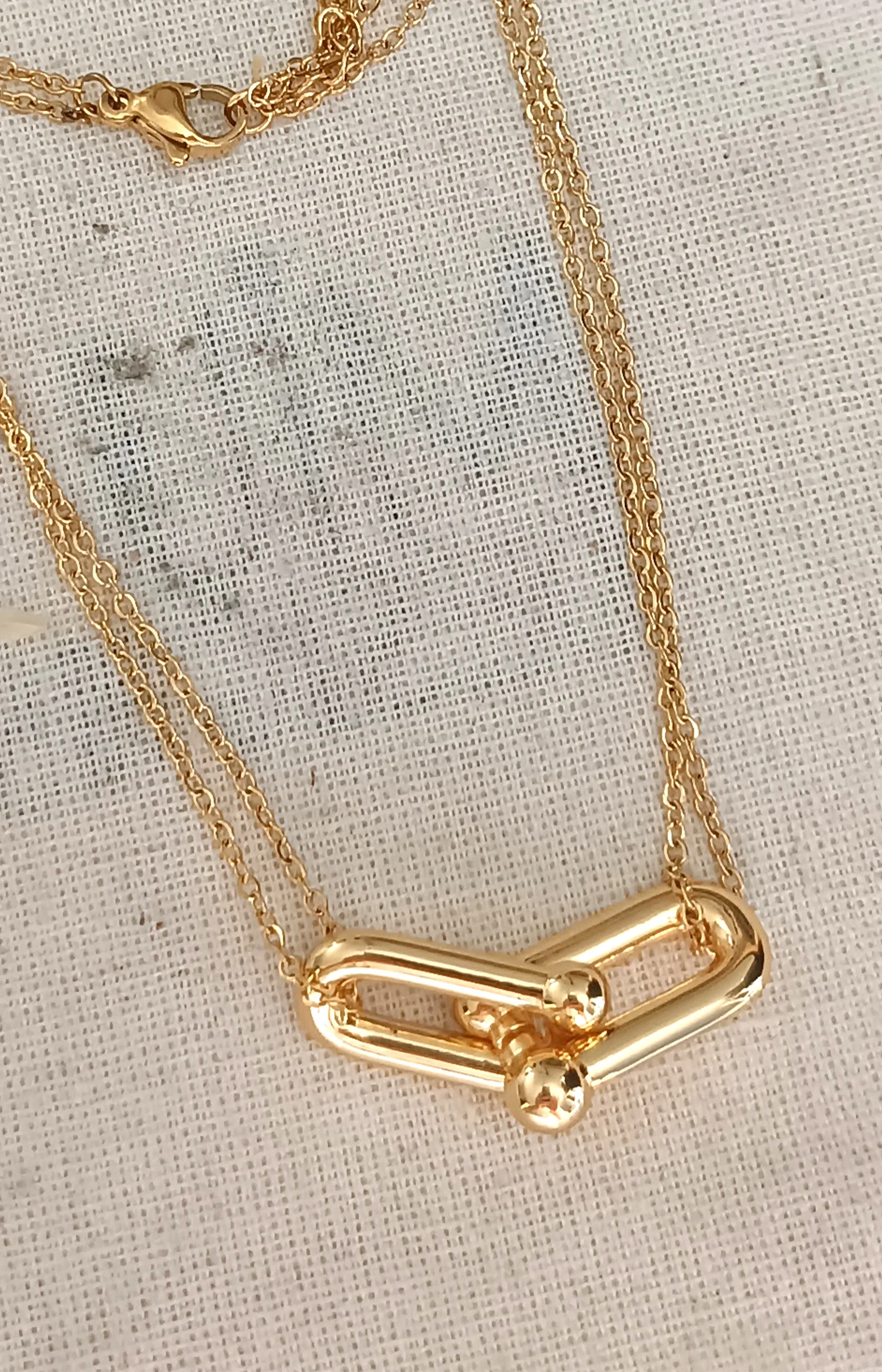 Collier - Laiton plaqué or - Image 4