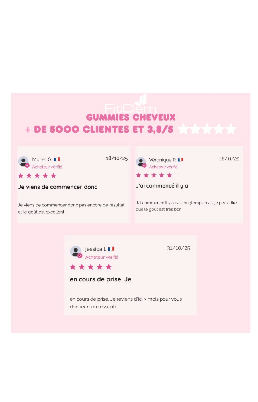 Gummies pousse & brillance cheveux - Zinc & biotine - 1 mois - Image 3