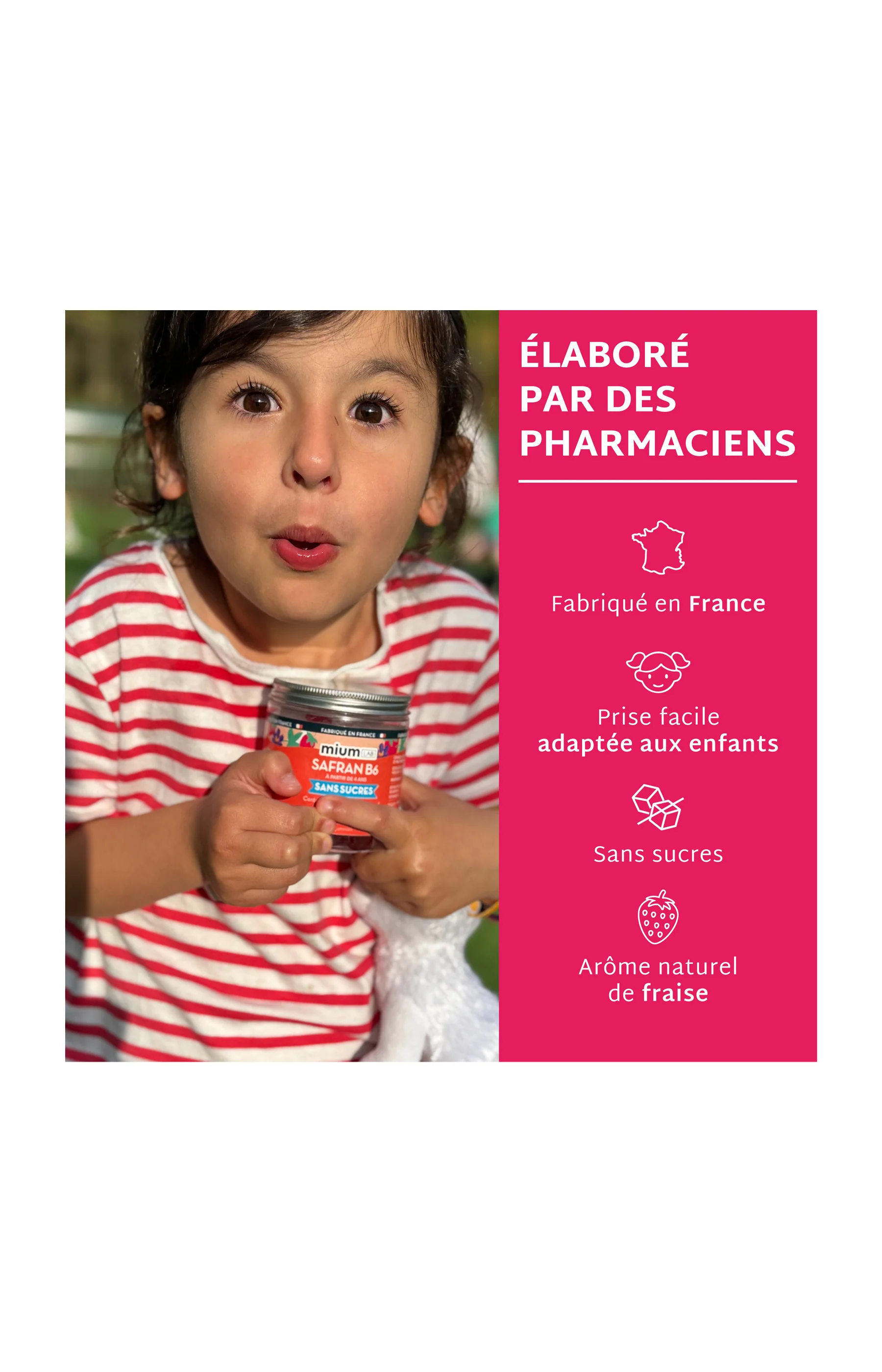 Gummies concentration & relaxation - Safran B6 - Sans sucres - Fraise - Enfant - 21 jours - Image 4