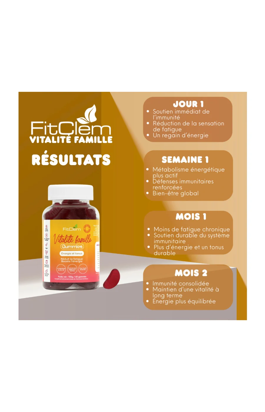 Gummies vitalité - Vitamies & zinc - Myrtille - 1 mois - Image 2