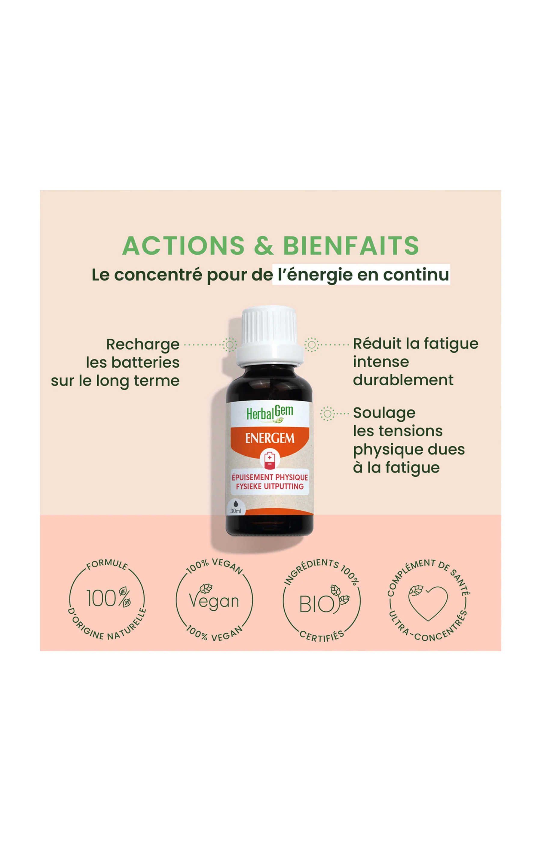 Sirop épuisement physique bio - Energem - 30 ml - Image 3