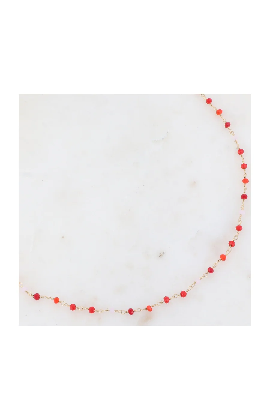 Collier - Acier inoxydable doré & pâtes de verre - Image 2